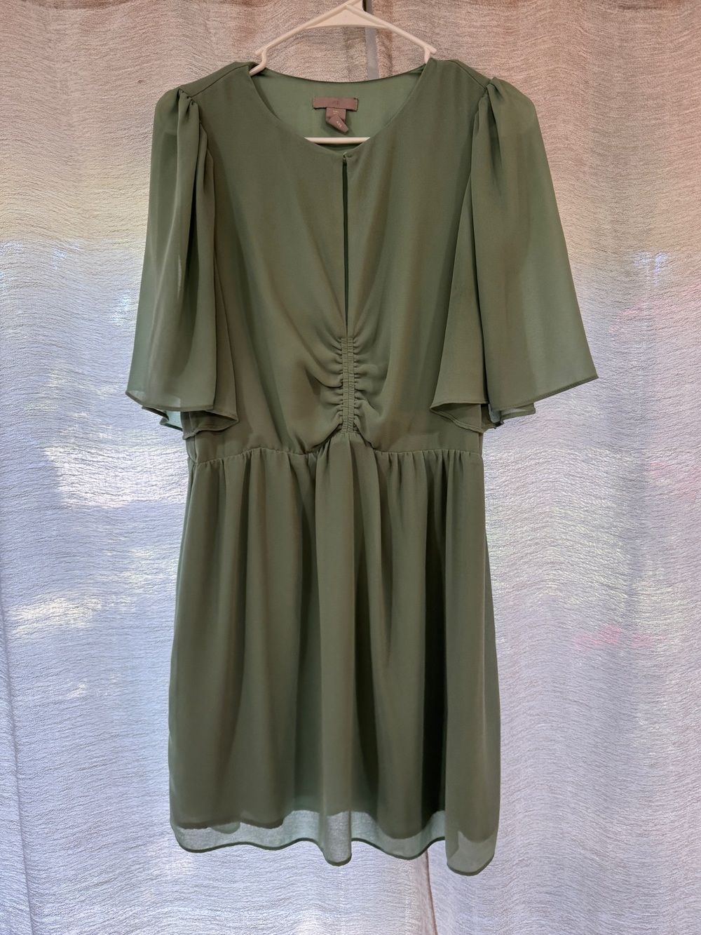 Min Green Short Sleeve Ruched Front  Dress - H&M